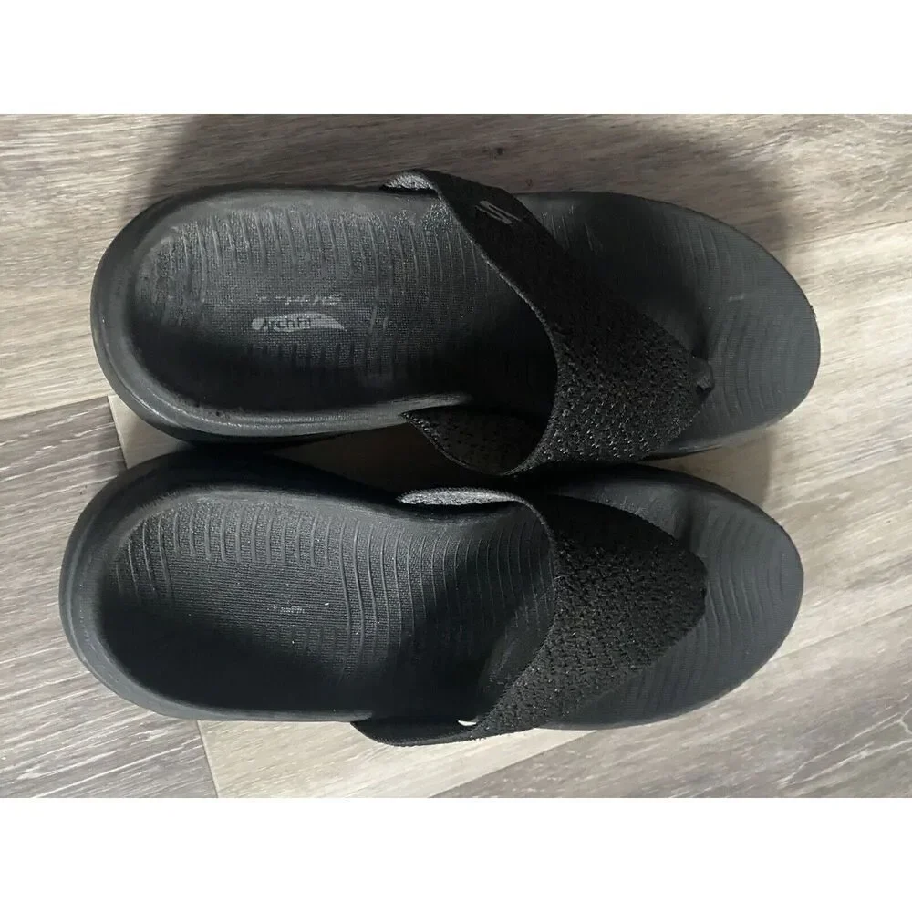 *Skechers Women's GOwalk Smart Riviera Sandals Black Size US 9 #140055